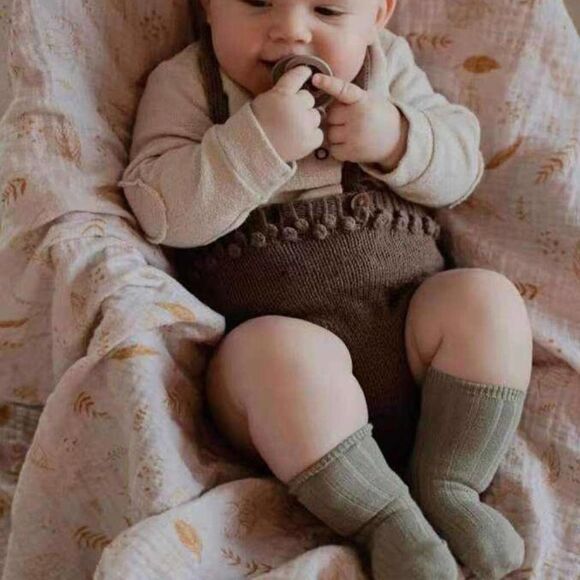 New 12-18 months Baby, cotton knee high socks light gray - Picture 5 of 8